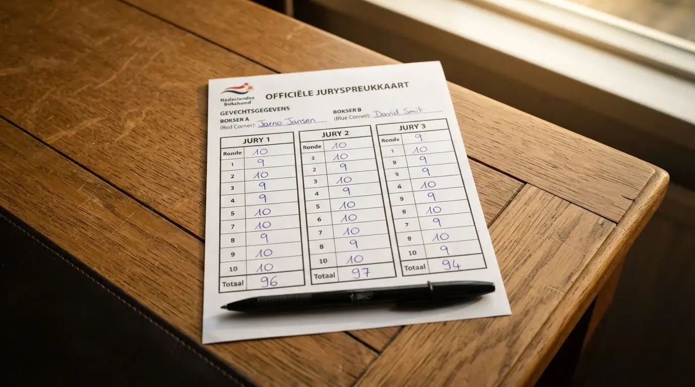 Een lege rechtszaal met houten banken in het ochtendlicht